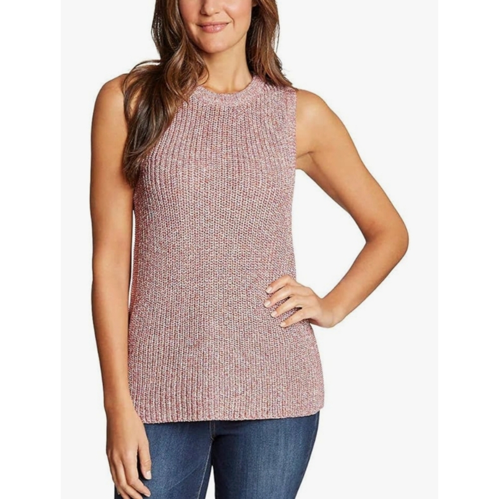 Ella Moss Marge Sweater Vest Speckled Pink Junior XL